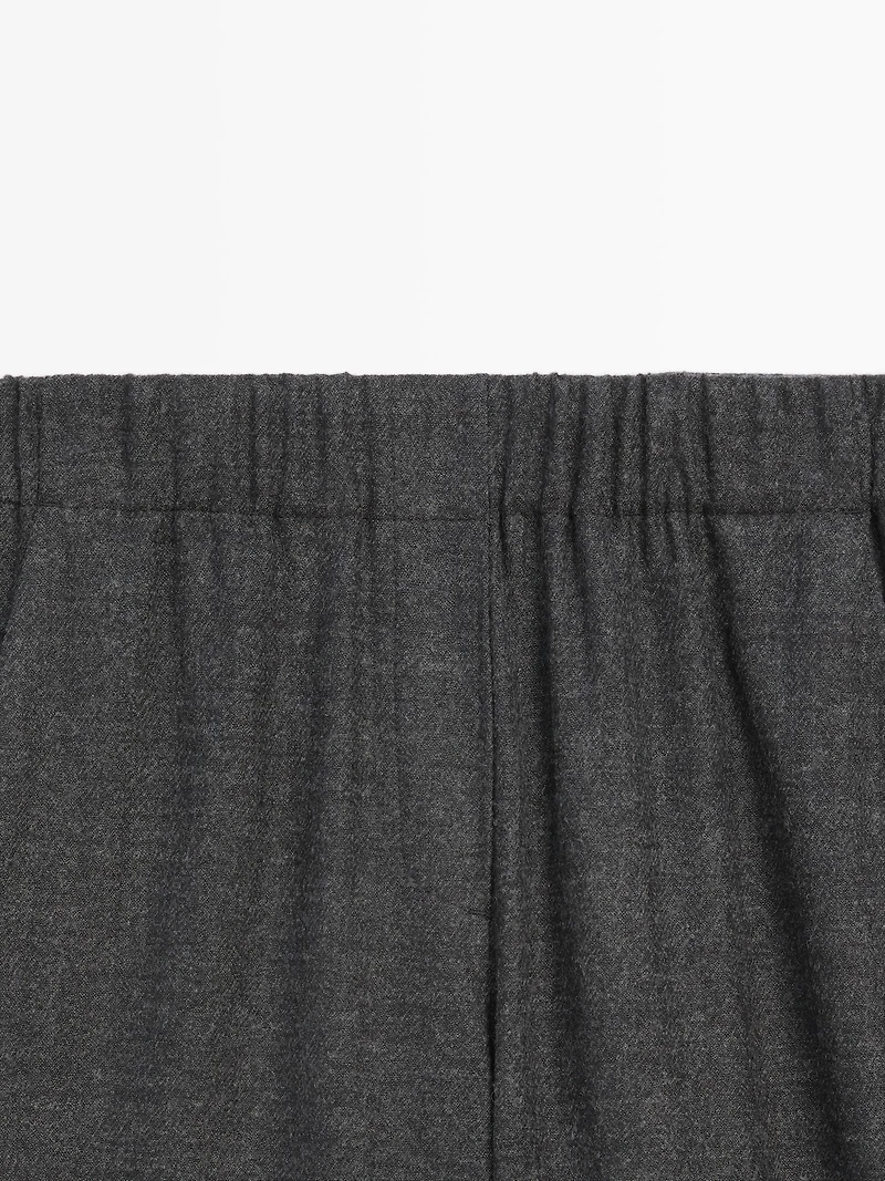 Pantalon large texturé en laine