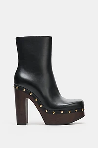 PLATFORM LEATHER ANKLE BOOTS