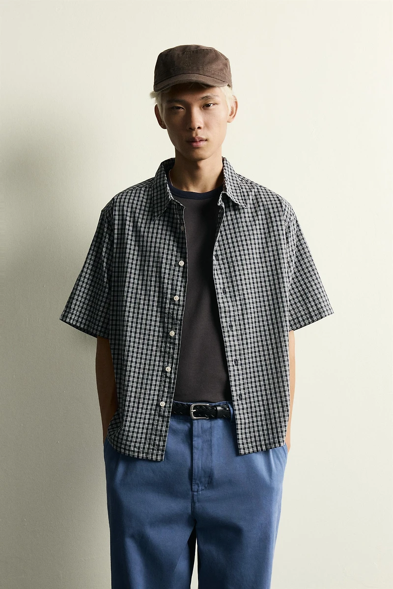 RELAXED FIT JACQUARD CHECK SHIRT