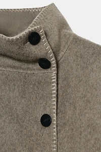 WOOL BLEND TOPSTITCHED JACKET ZW COLLECTION