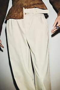 WIDE LEG BELTED PANTS