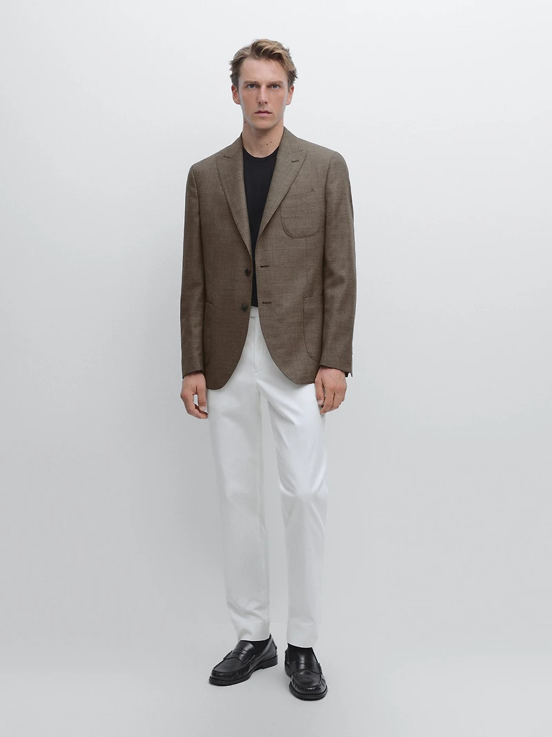 100% wool textured blazer