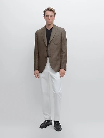 100% wool textured blazer