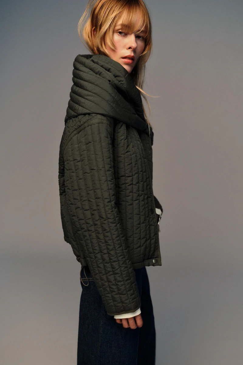 VESTE REMBOURRÉE ÉCHARPE AMOVIBLE
