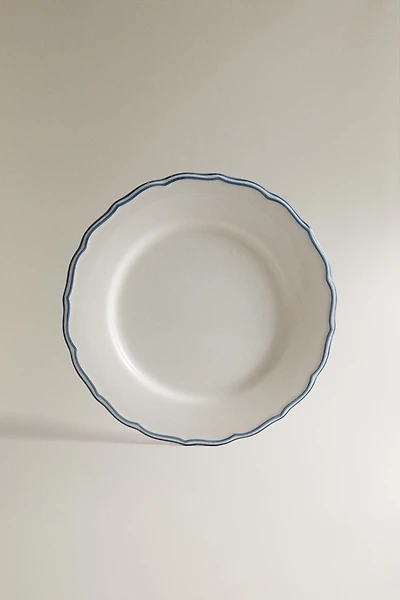 WAVY EARTHENWARE DINNER PLATE