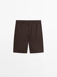 Lightweight 100% linen Bermuda shorts