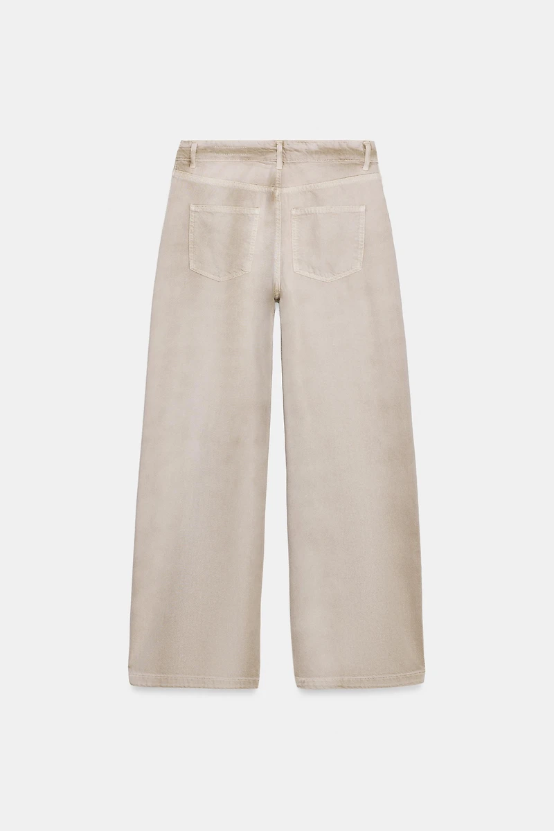 ZW COLLECTION HIGH-WAISTED WASHED EFFECT JEANS