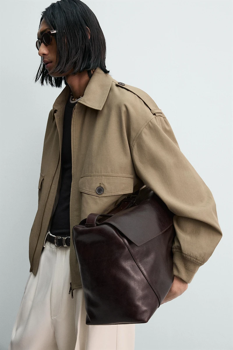 BLOUSON RELAXED FIT VISCOSE ET COTON