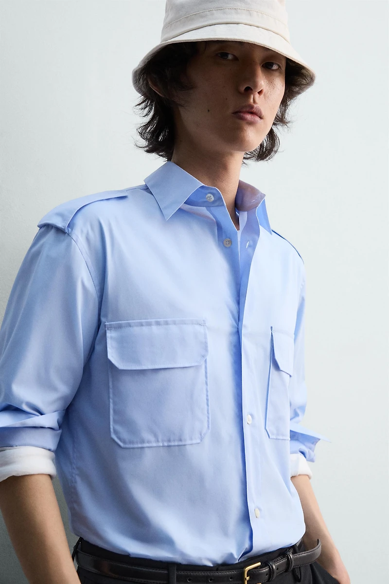 POCKET SHIRT WITH EPAULETS