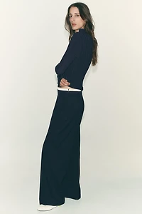DOUBLE WAIST STRAIGHT LEG PANTS
