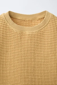 PLAIN WAFFLE KNIT T-SHIRT
