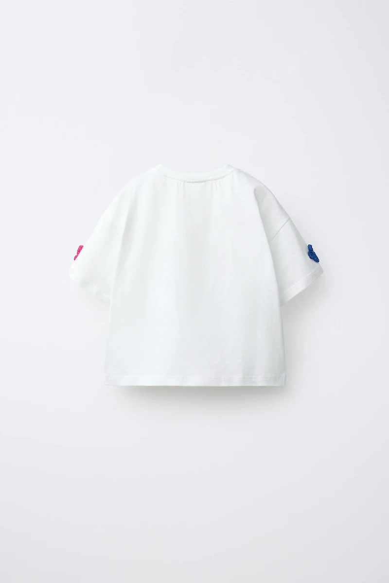 CROCHET FLOWER T-SHIRT