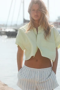 POPLIN CROP SHIRT