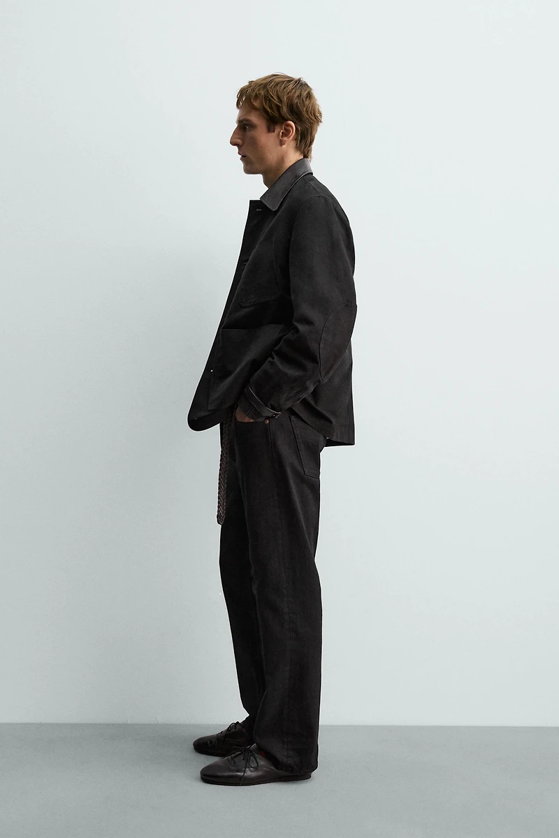 COMBINED LEATHER JACKET AARON LEVINE X ZARA