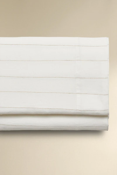 DRAP PLAT LIN COTON RAYURES