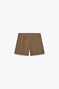LINEN PLEATED SHORTS