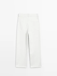 Mid-rise cropped wide-leg jeans