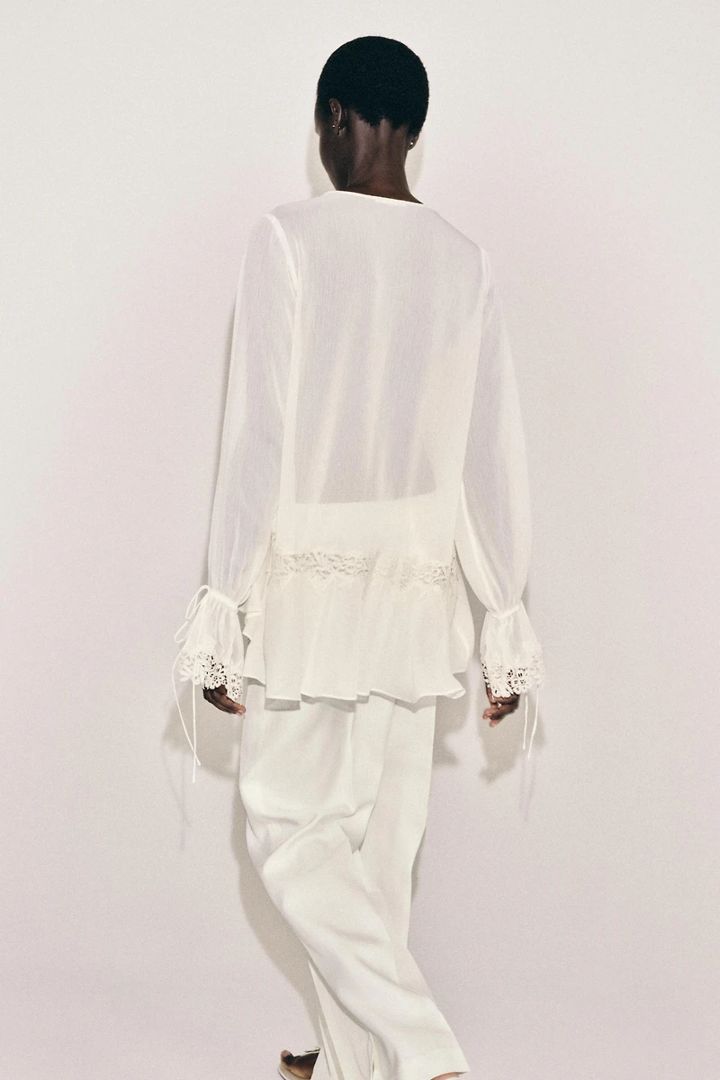 ZW COLLECTION COMBINATION LACE BLOUSE