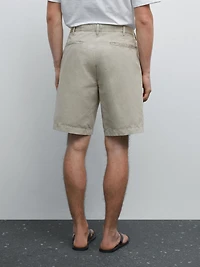 Lightweight linen blend Bermuda shorts