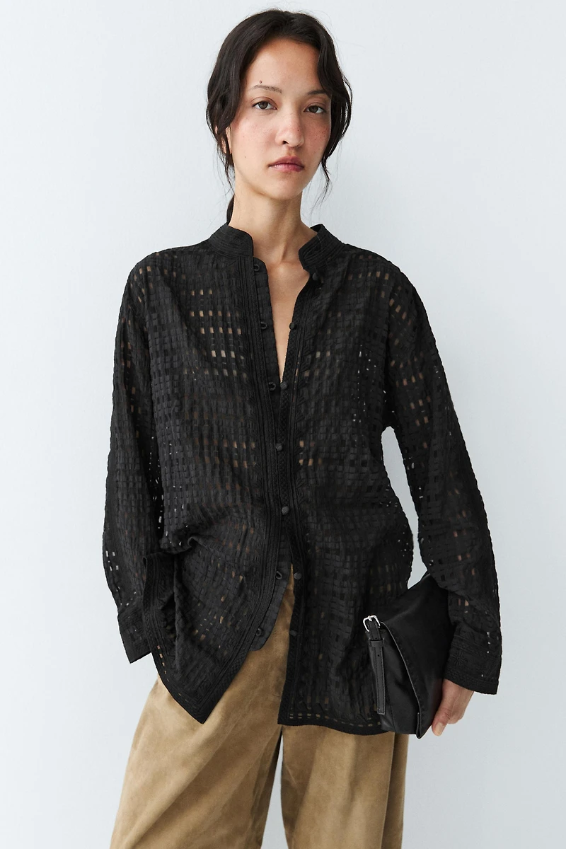Flowing embroidered shirt