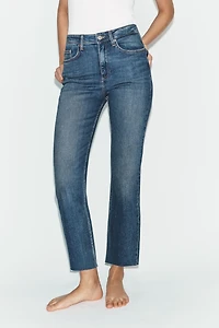 TRF HIGH-WAIST CROPPED FLARE JEANS