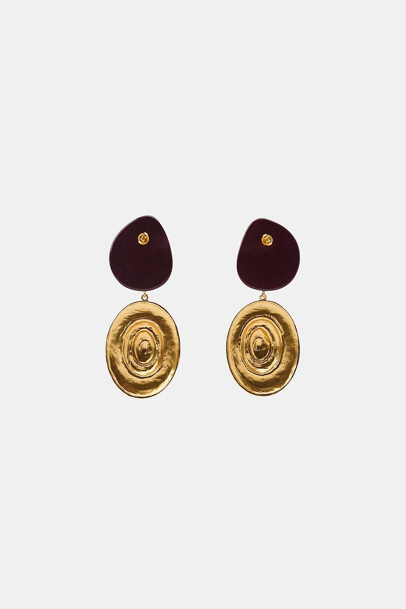 STONE SHELL EARRINGS