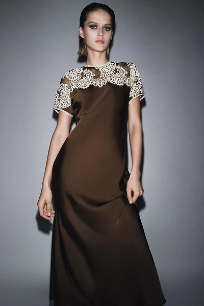 SATIN LACE DRESS ZW COLLECTION LIMITED EDITION