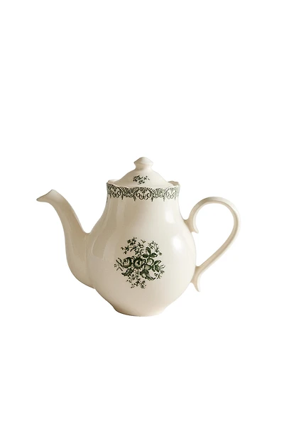 FLORAL EARTHENWARE TEAPOT
