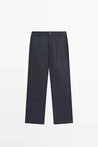 Pantalon kick flare cropped en lin