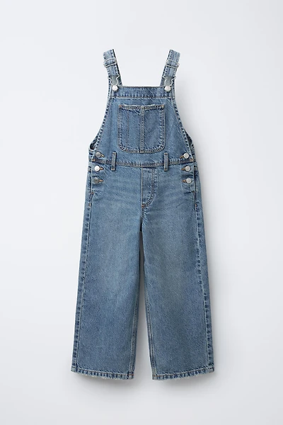 WIDE LEG DENIM OVERALLS
