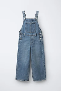 WIDE LEG DENIM OVERALLS