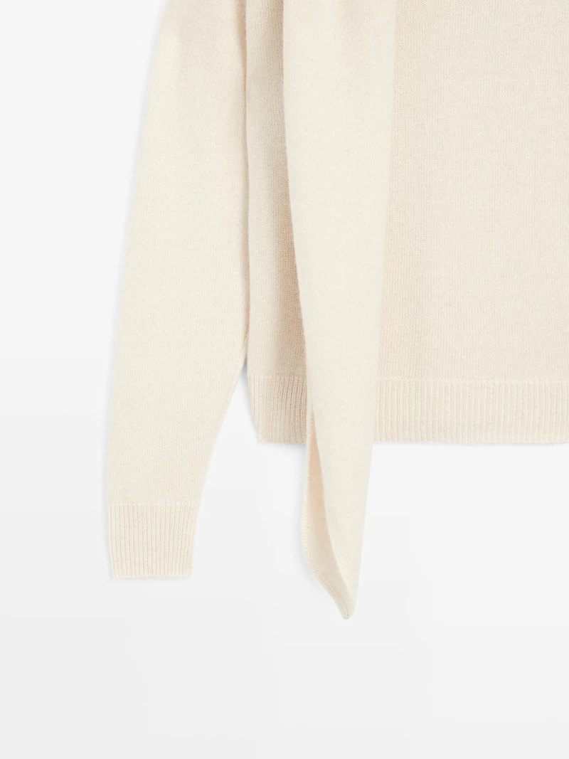 Pull col foulard 100 % cachemire