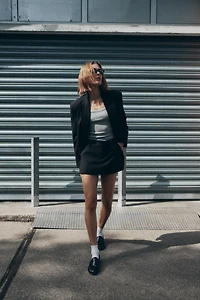 OVERSIZED DOUBLE BREASTED PINSTRIPE BLAZER