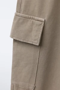 PANTALON À JAMBES LARGES CARGO EFFET DÉLAVÉ