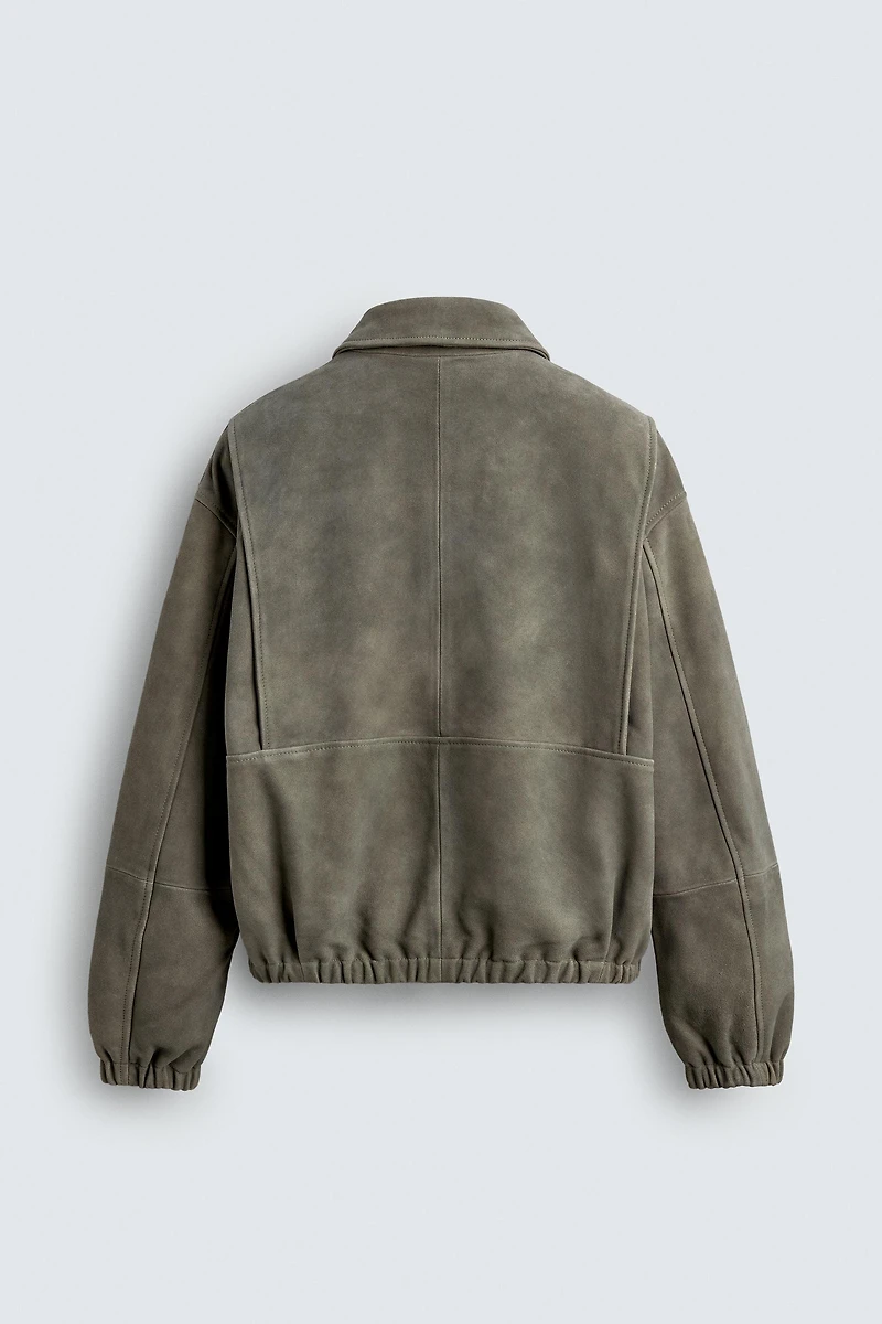 SUEDE-FINISH LEATHER JACKET