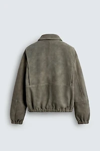 SUEDE-FINISH LEATHER JACKET