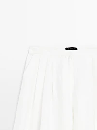 Pantalon large volume en lin mélangé
