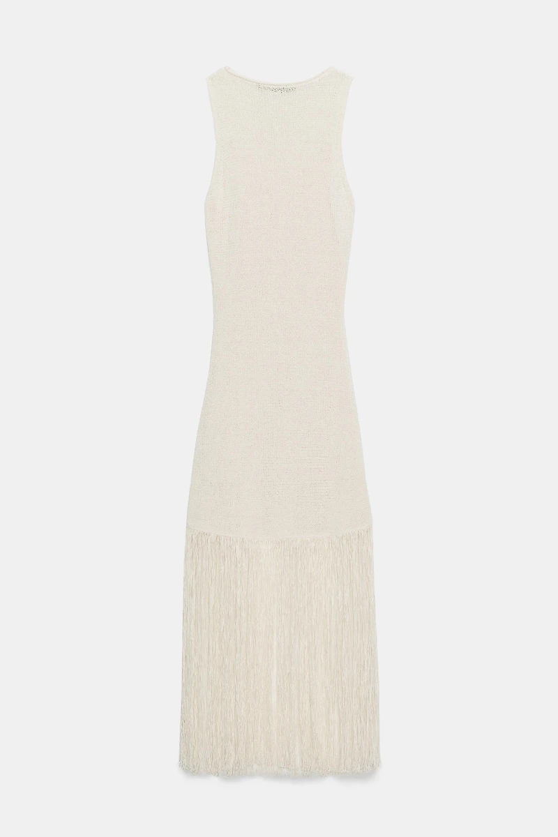 FRINGED KNIT DRESS
