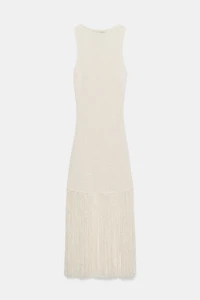 FRINGED KNIT DRESS