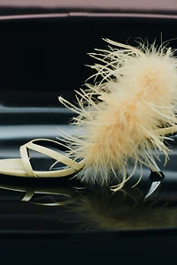 FEATHER METALLIC HEELED SANDALS