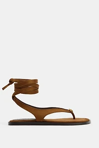 TIED FLAT SANDALS