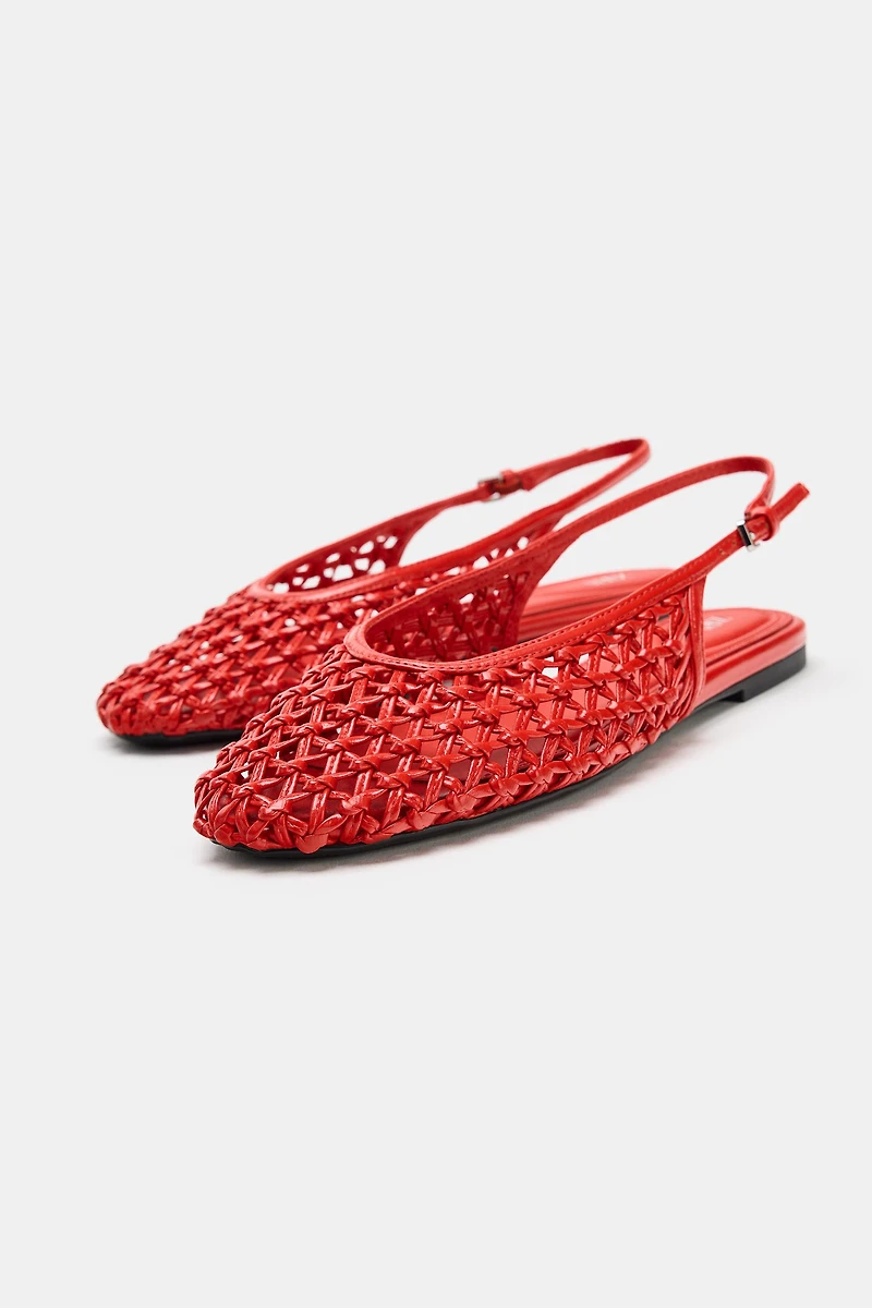 BRAIDED EFFECT SLINGBACK FLATS