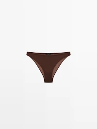 Semi-sheer briefs with metallic detail