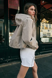 BLOUSON À CAPUCHE CARREAUX