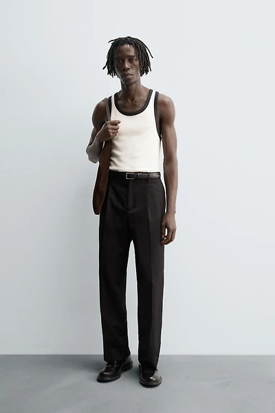 CONTRAST RIB TANK TOP
