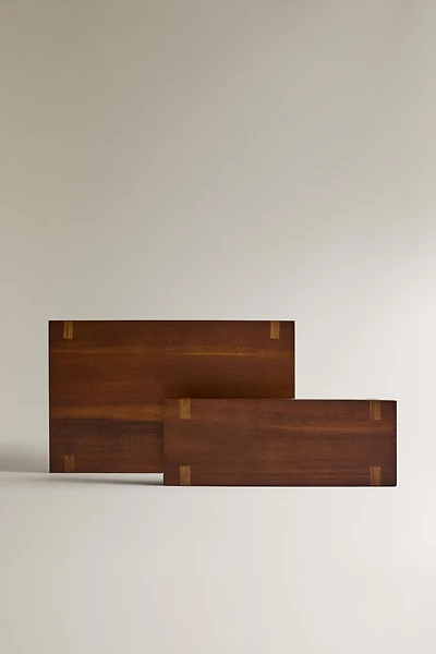 RECTANGULAR DECORATIVE WOODEN TRAY