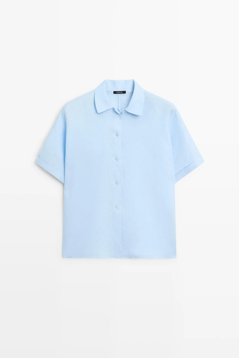 Chemise manches courtes 100 % lin