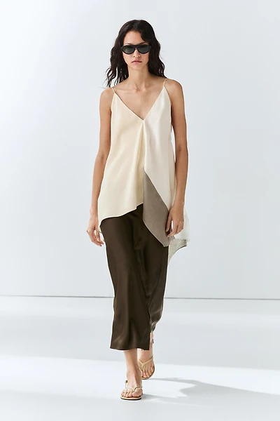 Flowing satin skirt
