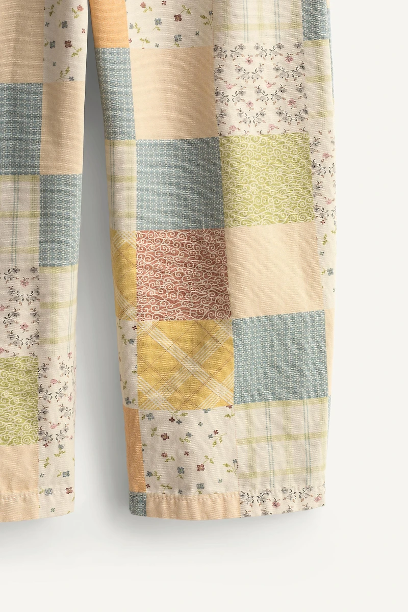 PATCHWORK BARREL PANTS