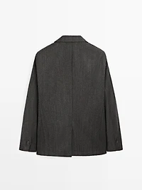 Herringbone wool blend blazer